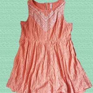 Xhilaration A-Line coral Dress w/ Tribal Detail